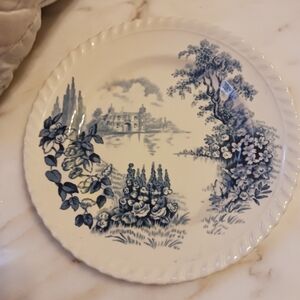 Castle On The Lake Bread Plate, Vintage 1950s Porcelain By Johnson Brothers